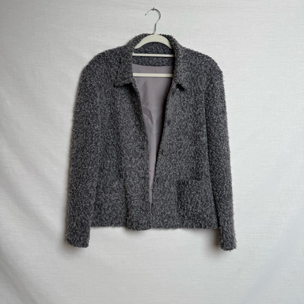 Elliott Lauren Gray Boucle Wool Blend Jacket Women’s Size M | Textured Knit